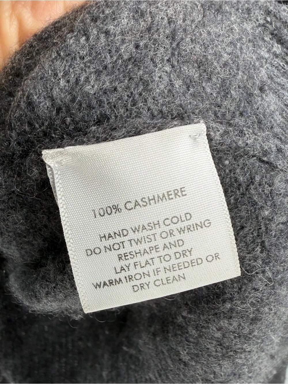 White + Warren 100% Cashmere Gray Black Braided Detail Sweater Size Small